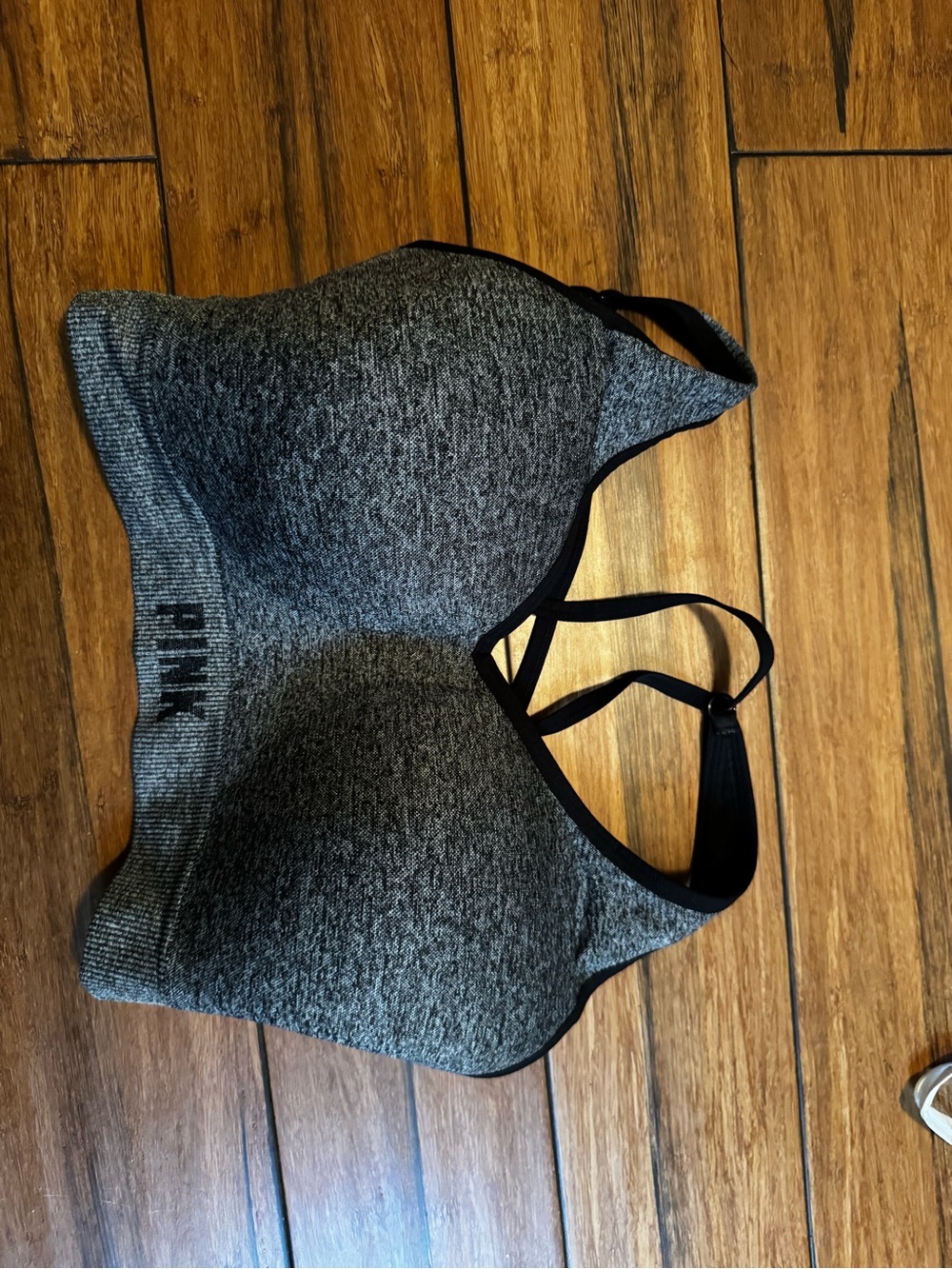 PINK Victoria's Secret Gray Heather Wireless Sports Bra